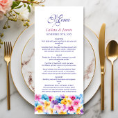 Menu Mariage floral coloré