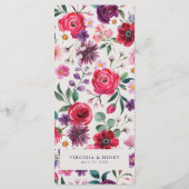 Menu Mariage Floral Coloré Audacieux (Dos)