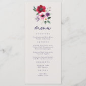 Menu Mariage Floral Coloré Audacieux (Devant)