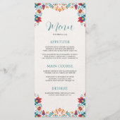 Menu Mariage Floral coloré mexicain Fiesta (Devant)