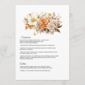 Menu Mariage floral couleur champagne (Dos)