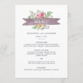 Menu Mariage floral d'aquarelle (Devant)