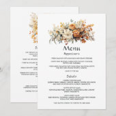 Menu Mariage floral de Champagne et d'Ivoire (Devant / Derrière)