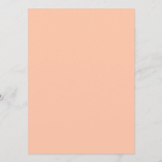 Menu Mariage floral de fleurs de pêche (Dos)