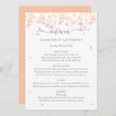 Menu Mariage floral de fleurs de pêche (Devant / Derrière)