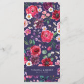 Menu Mariage floral de la marine (Dos)