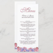 Menu Mariage floral de lavande rose pâle (Devant / Derrière)