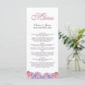 Menu Mariage floral de lavande rose pâle (Debout devant)