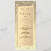 Menu Mariage Floral de Luxe avec Feuille d'Or (Devant)