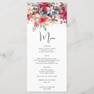 Menu Mariage Floral de Noël d'Hiver Festif