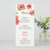 menu mariage floral de pavot rouge (Debout devant)