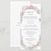 Menu Mariage floral de pivoine rose romantique (Devant / Derrière)