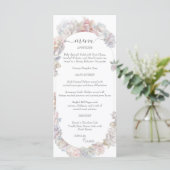 Menu Mariage floral de pivoine rose romantique (Debout devant)