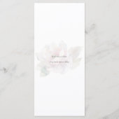 Menu Mariage floral de pivoine rose romantique (Dos)