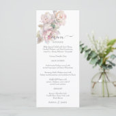 Menu Mariage floral de pivoine rose romantique (Debout devant)