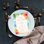 Menu Mariage Floral de Plage d'Ile Tropicale