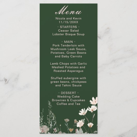 Menu Mariage floral de printemps aux fleurs sauvages ro (Devant)