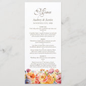 Menu Mariage floral de printemps vibrant (Devant)