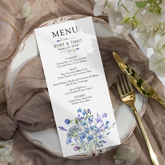 Menu Mariage floral Delicle Fleur sauvage Periwinkle