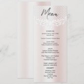 Menu Mariage Floral dentelle blanche (Devant / Derrière)