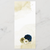 Menu Mariage floral d'ivoire bleu marine (Dos)