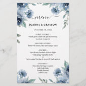 Menu Mariage floral Dusty Blue Slate Navy (Devant)