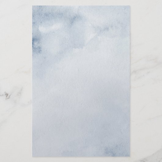 Menu Mariage floral Dusty Blue Slate Navy (Dos)