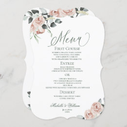 Menu Mariage floral Dusty Rose Eucalyptus