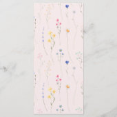 Menu Mariage Floral Fleur de Champ Simple Moderne (Dos)
