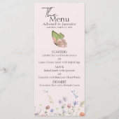 Menu Mariage Floral Fleur de Champ Simple Moderne (Devant)
