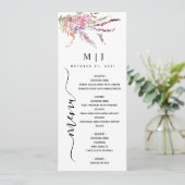 Menu Mariage Floral Fleur sauvage de printemps (Debout devant)
