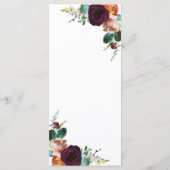 Menu Mariage Floral Fresh Fall (Dos)