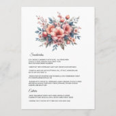 Menu Mariage Floral Fuzz pêche (Dos)
