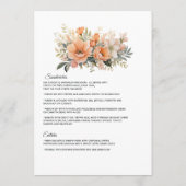 Menu Mariage Floral Fuzz pêche (Dos)