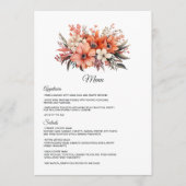 Menu Mariage Floral Fuzz pêche (Devant)