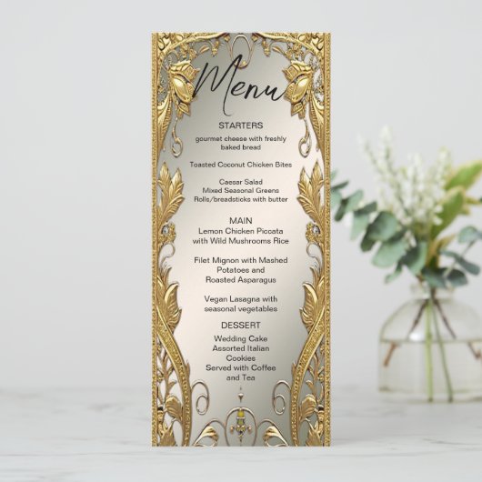 Menu Mariage Floral Gold (Debout devant)