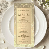 Menu Mariage Floral Gold Foil de luxe