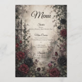 Menu Mariage Floral Gothique Éthéré (Devant)