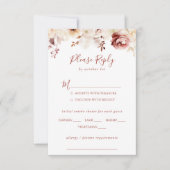 Menu Mariage floral gracieux Choix RSVP (Devant)