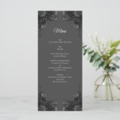 Menu Mariage floral gris et noir (Debout devant)