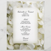 Menu Mariage Floral Hydrangea Blanc (Devant)