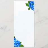 Menu Mariage Floral Hydrangea Bleu (Dos)
