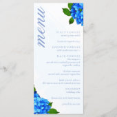 Menu Mariage Floral Hydrangea Bleu (Devant)