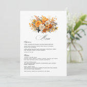 Menu Mariage floral jaune, orange et ivoire (Debout devant)