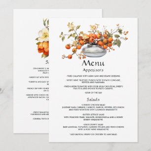 Menu Mariage Floral Kaki de Mariage