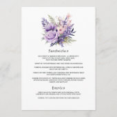 Menu Mariage Floral Lavande Numérique (Dos)