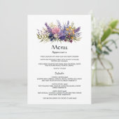 Menu Mariage Floral Lavande Numérique (Debout devant)