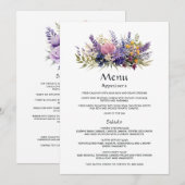 Menu Mariage floral Lavender numérique (Devant / Derrière)