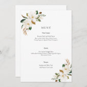 Menu Mariage Floral Magnolia (Devant / Derrière)