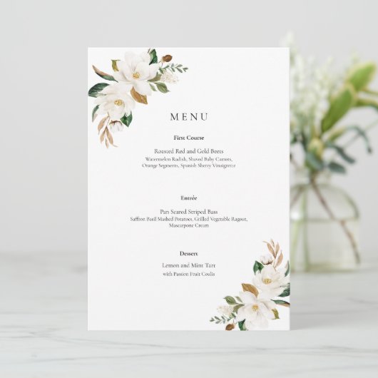 Menu Mariage Floral Magnolia (Debout devant)